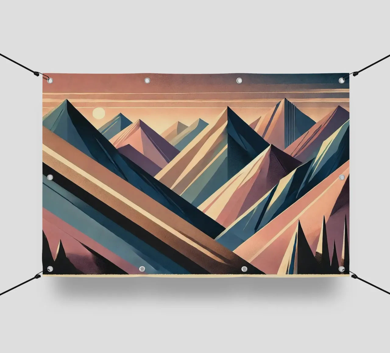 Serenity Mountain Vista in Art Deco telo in pvc da Chromatic Fusion Studio