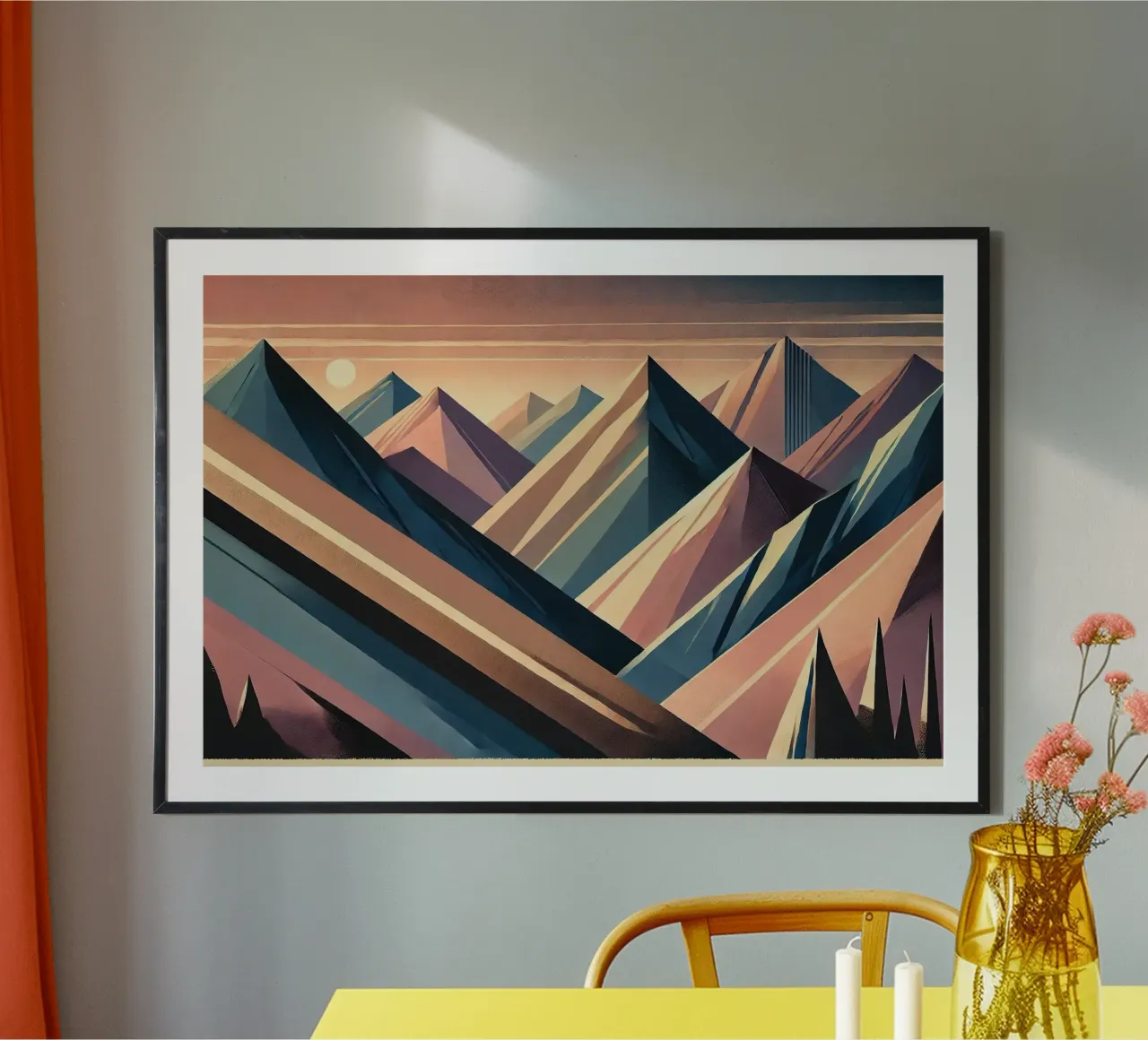 Serenity Mountain Vista in Art Deco carta hahnemühle da Chromatic Fusion Studio