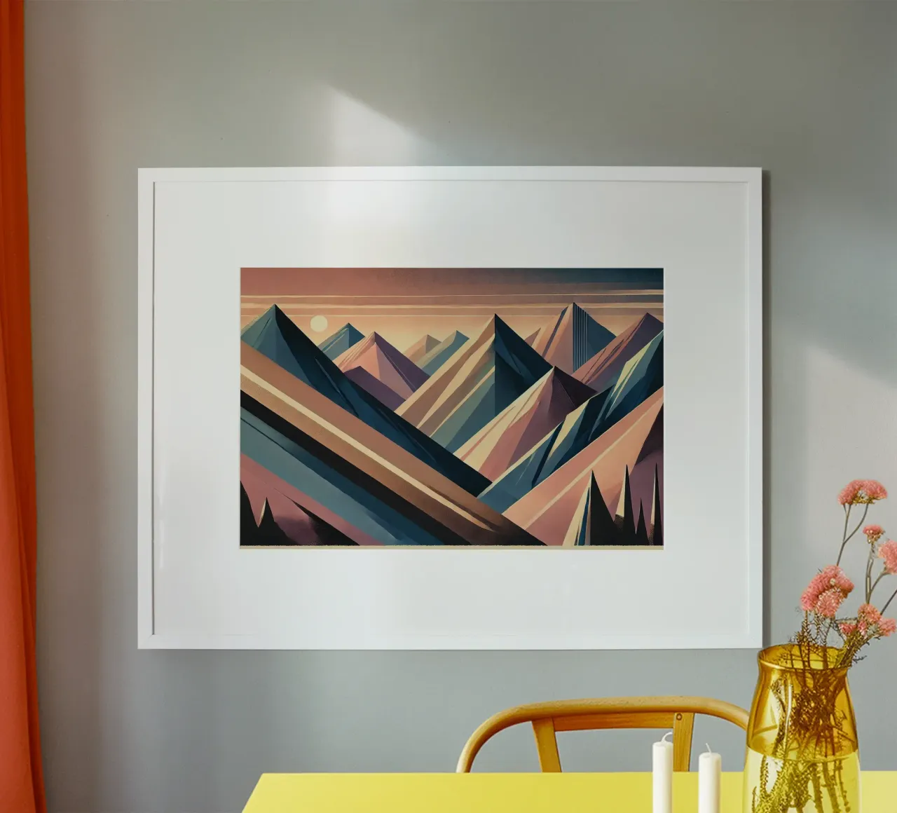 Serenity Mountain Vista in Art Deco carta hahnemühle da Chromatic Fusion Studio