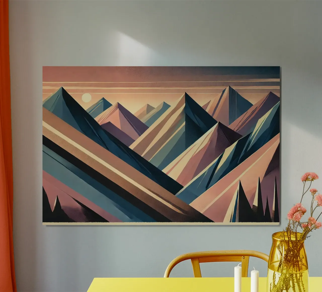 Serenity Mountain Vista in Art Deco carta hahnemühle da Chromatic Fusion Studio