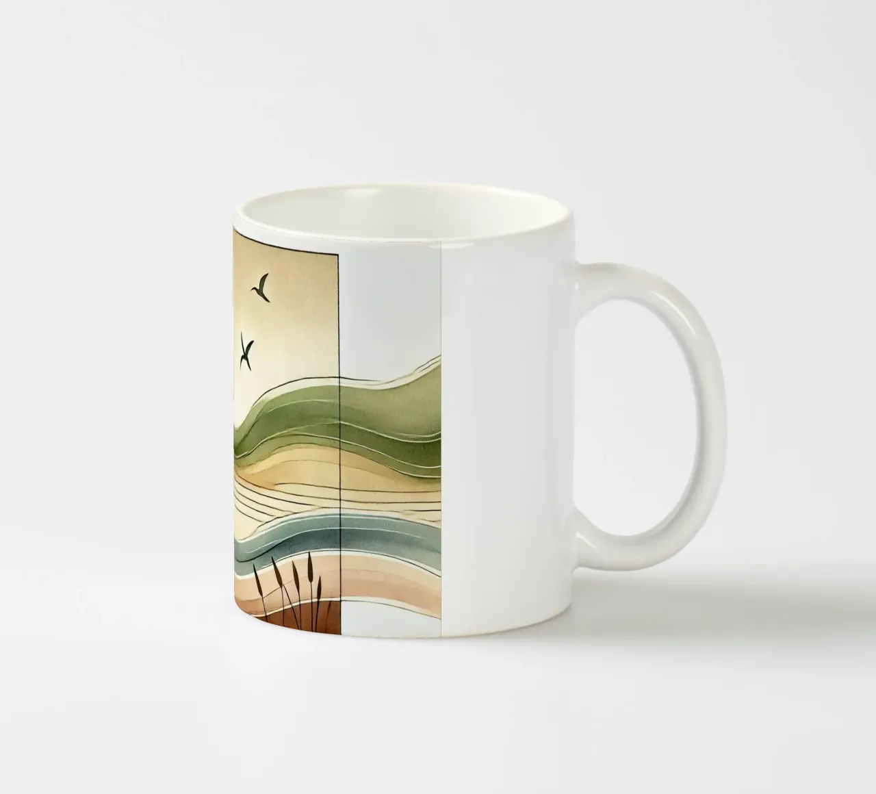 Serenità vista tramonto in Art Déco tazza in ceramica da Chromatic Fusion Studio