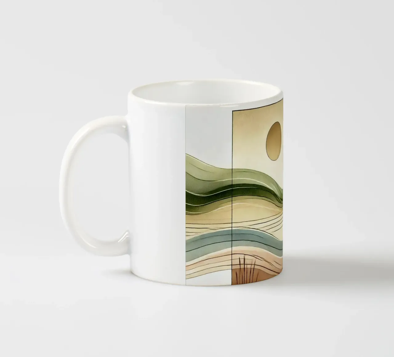 Serenità vista tramonto in Art Déco tazza in ceramica da Chromatic Fusion Studio