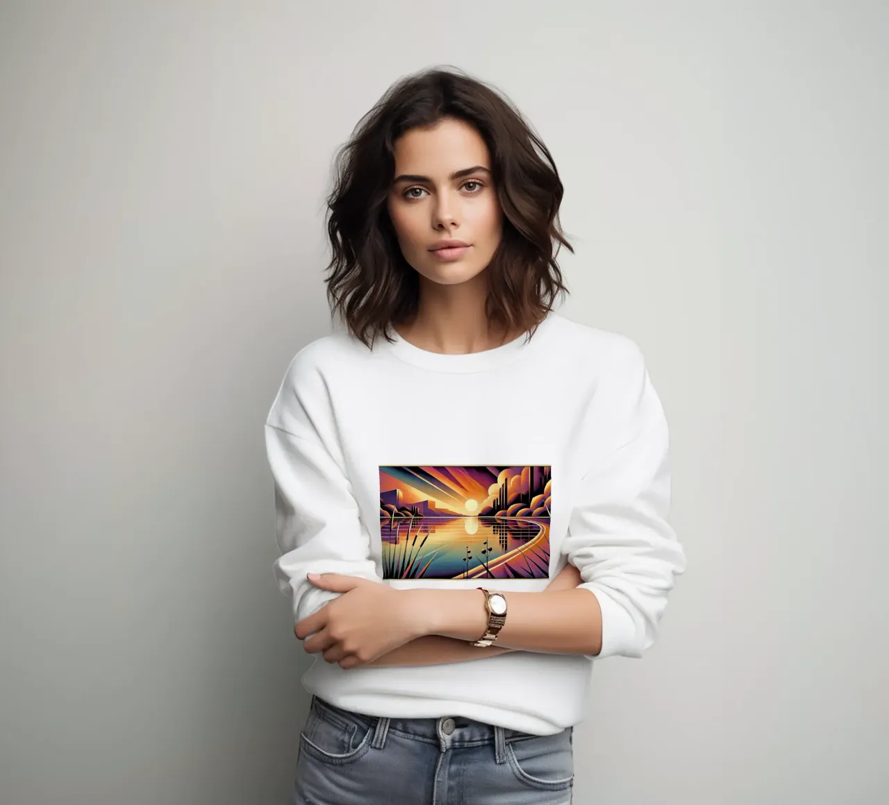 Skyline Radiance in Art Deco felpa da Chromatic Fusion Studio
