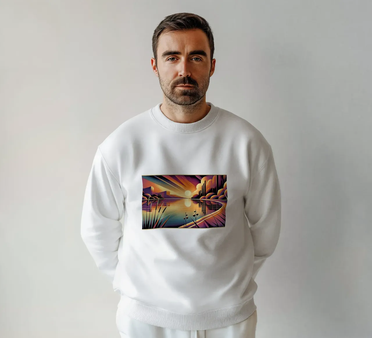 Skyline Radiance in Art Deco felpa da Chromatic Fusion Studio