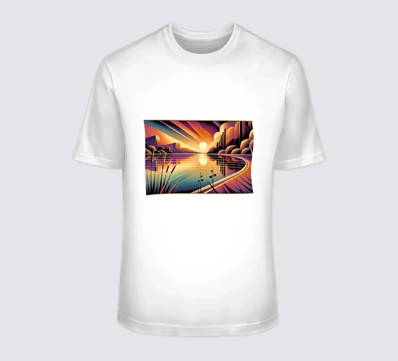 Skyline Radiance in Art Deco t-shirt da Chromatic Fusion Studio
