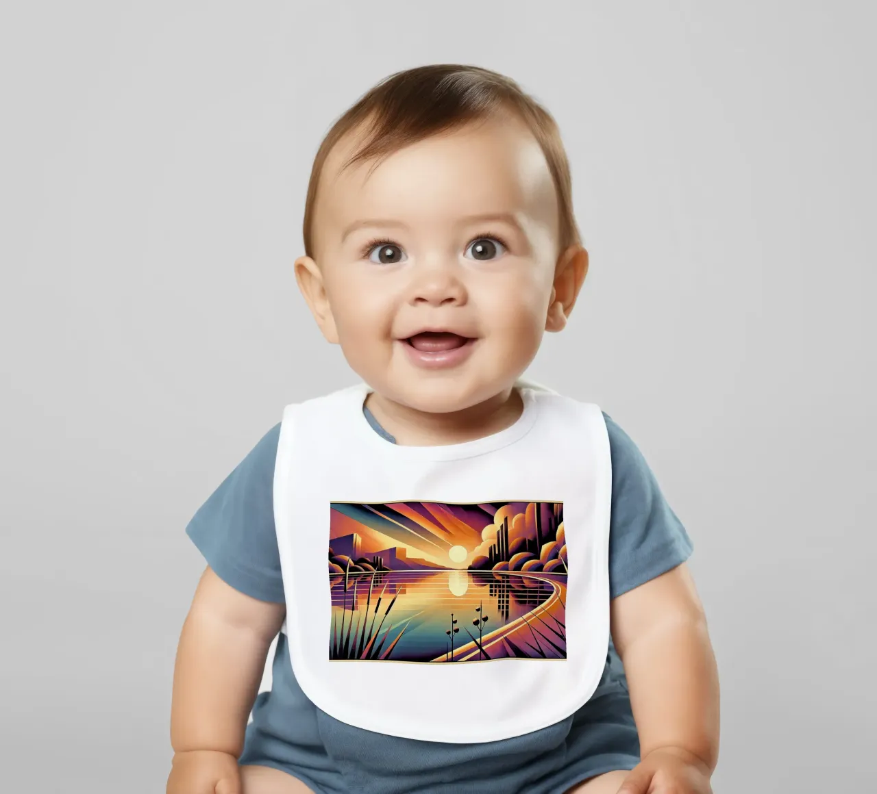Skyline Radiance in Art Deco bavaglino da Chromatic Fusion Studio