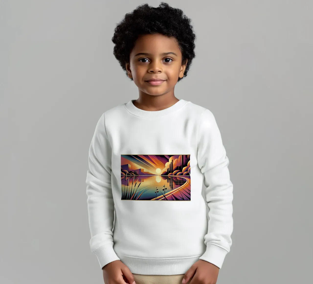 Skyline Radiance in Art Deco felpa bambino da Chromatic Fusion Studio
