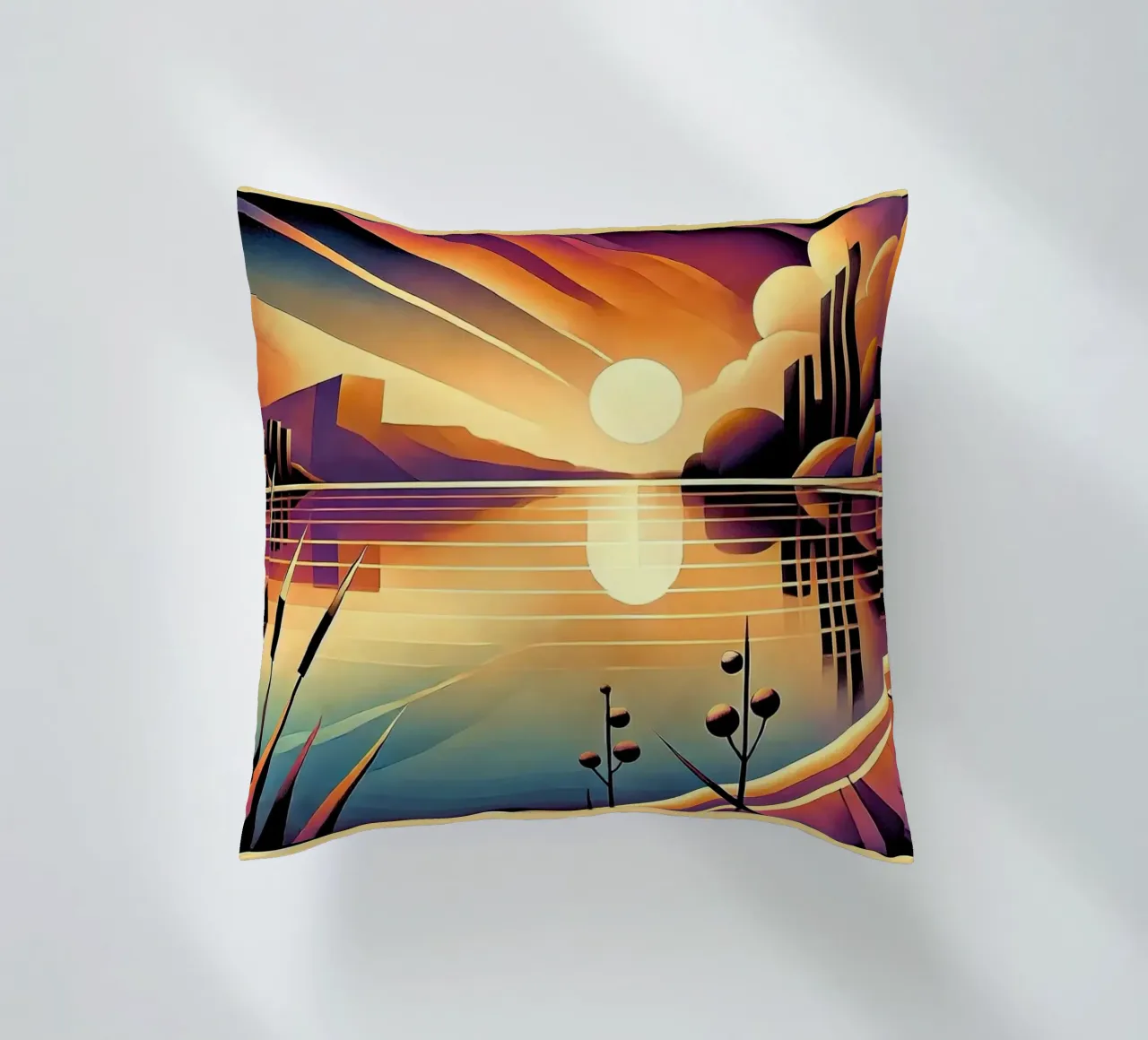 Skyline Radiance in Art Deco cuscino da Chromatic Fusion Studio