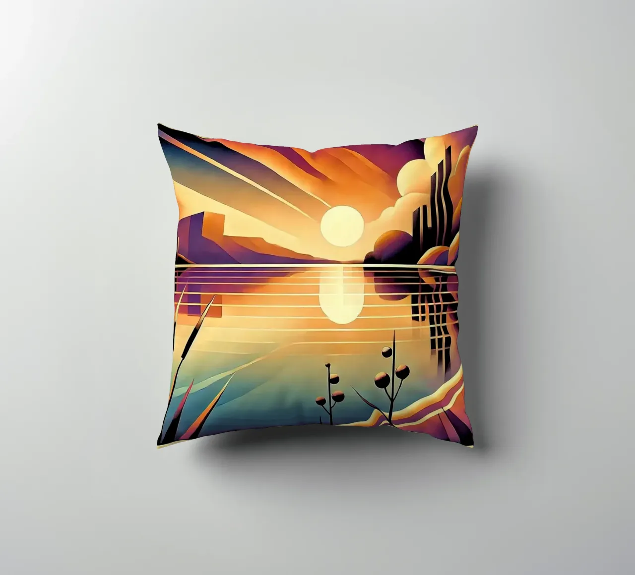 Skyline Radiance in Art Deco cuscino da Chromatic Fusion Studio
