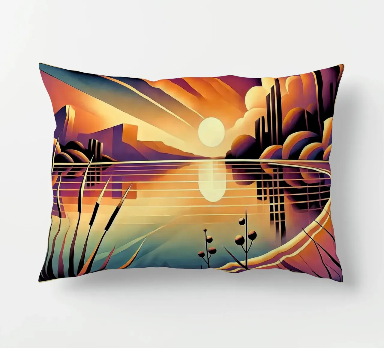 Skyline Radiance in Art Deco cuscino da Chromatic Fusion Studio