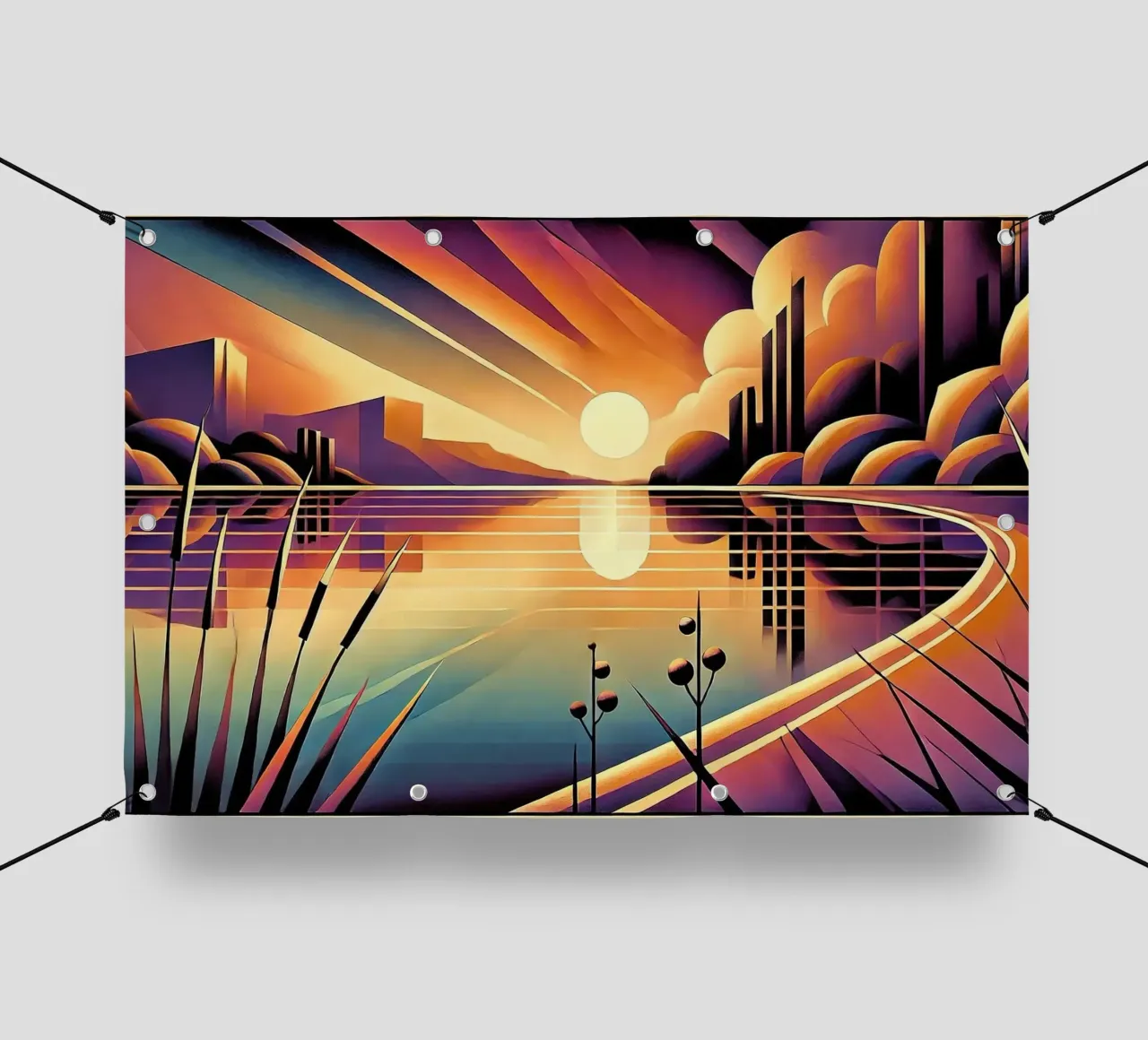 Skyline Radiance in Art Deco telo in pvc da Chromatic Fusion Studio