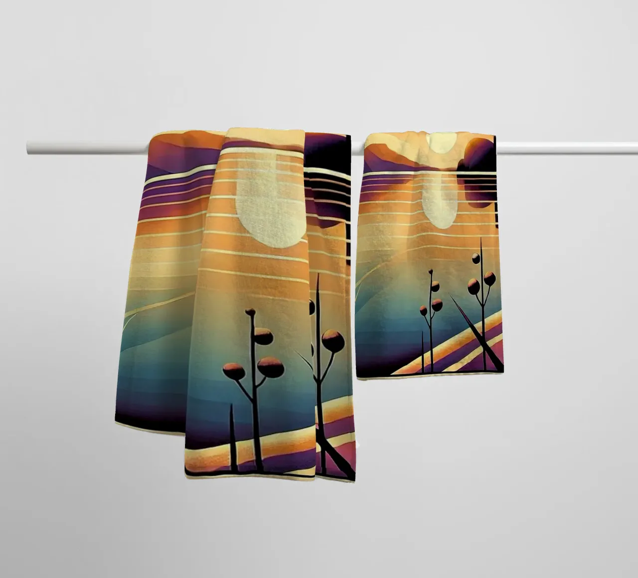 Skyline Radiance in Art Deco asciugamano da bagno da Chromatic Fusion Studio