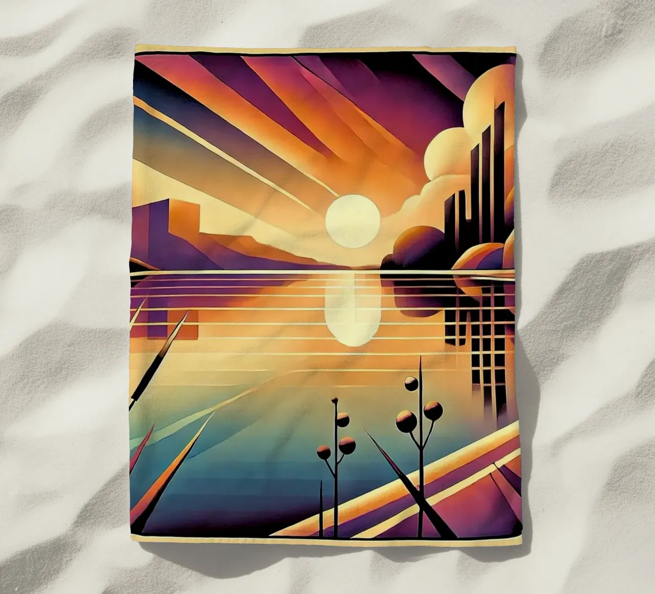Skyline Radiance in Art Deco telo mare da Chromatic Fusion Studio