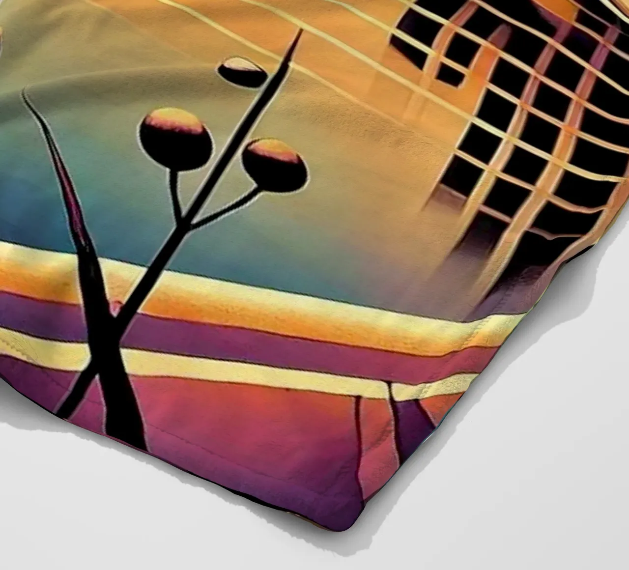 Skyline Radiance in Art Deco coperta in pile da Chromatic Fusion Studio