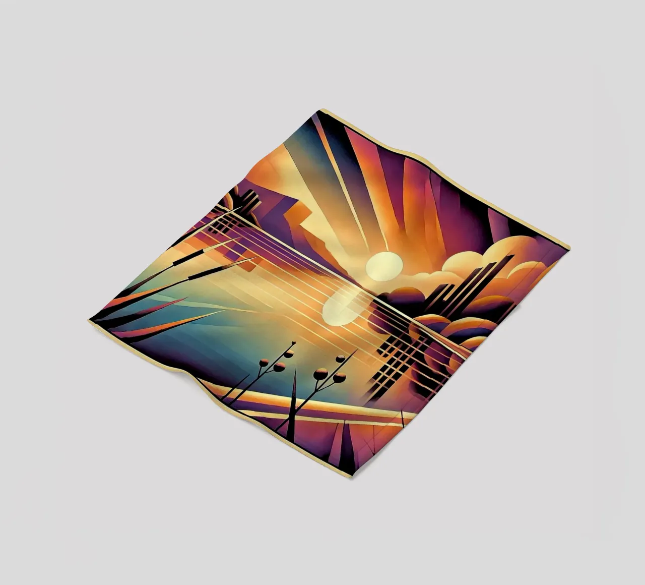 Skyline Radiance in Art Deco coperta in pile da Chromatic Fusion Studio