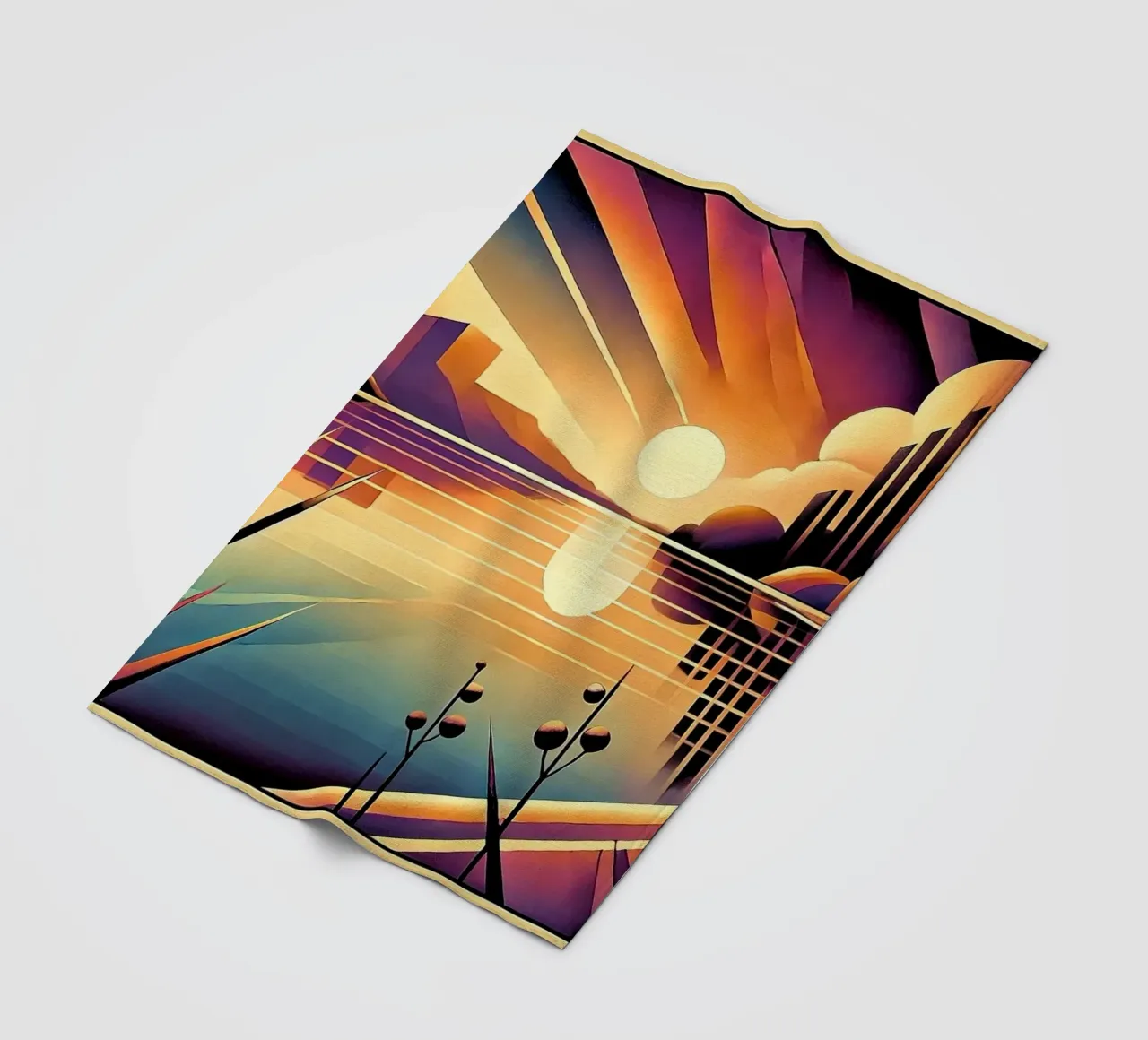 Skyline Radiance in Art Deco coperta in pile da Chromatic Fusion Studio
