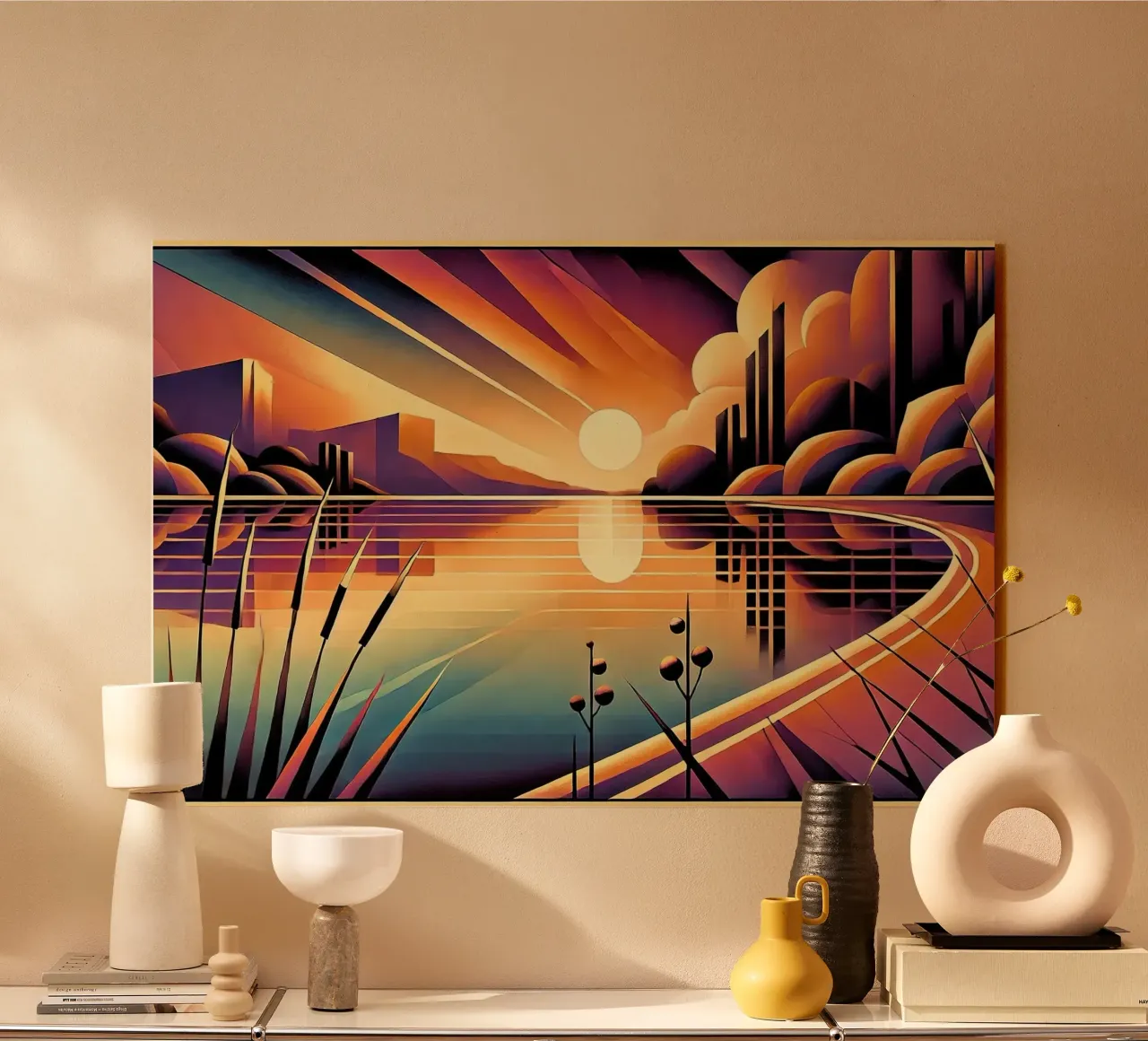 Skyline Radiance in Art Deco plexiglass da Chromatic Fusion Studio