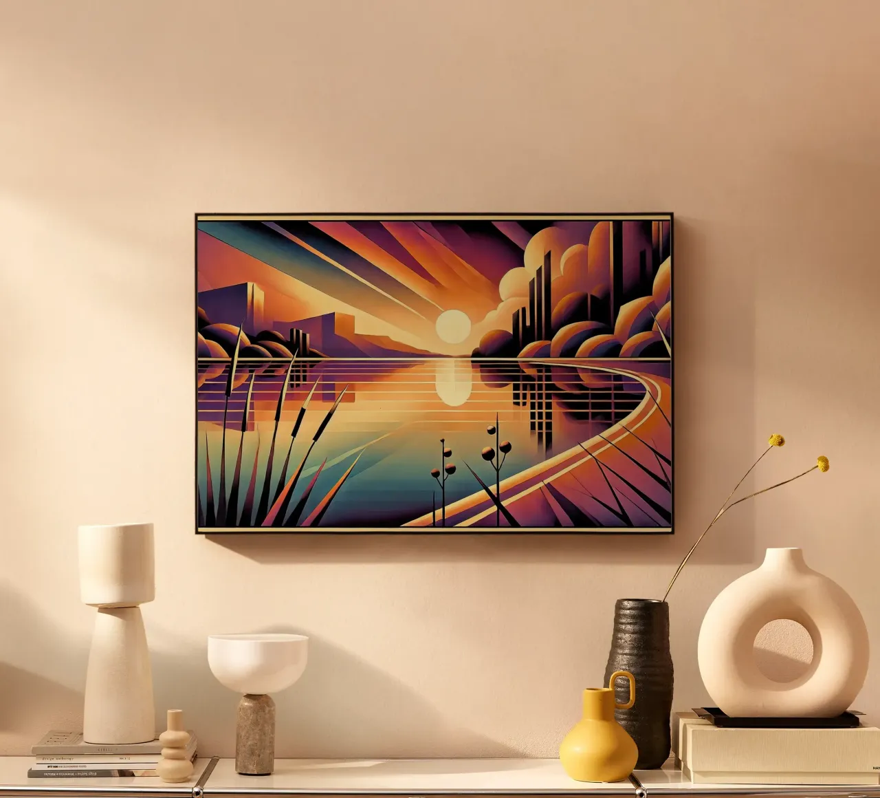 Skyline Radiance in Art Deco alluminio dibond da Chromatic Fusion Studio