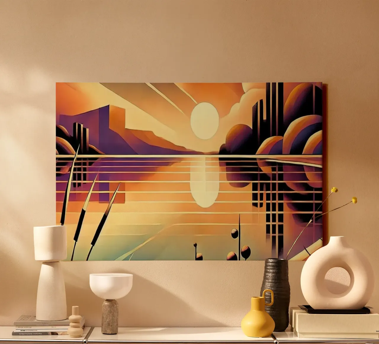 Skyline Radiance in Art Deco tela da Chromatic Fusion Studio