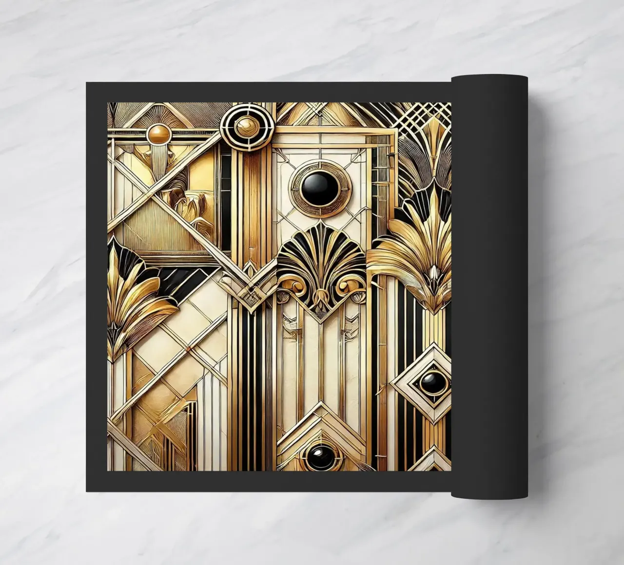 Sofisticata opulenza geometrica in Art Déco zerbino da Chromatic Fusion Studio