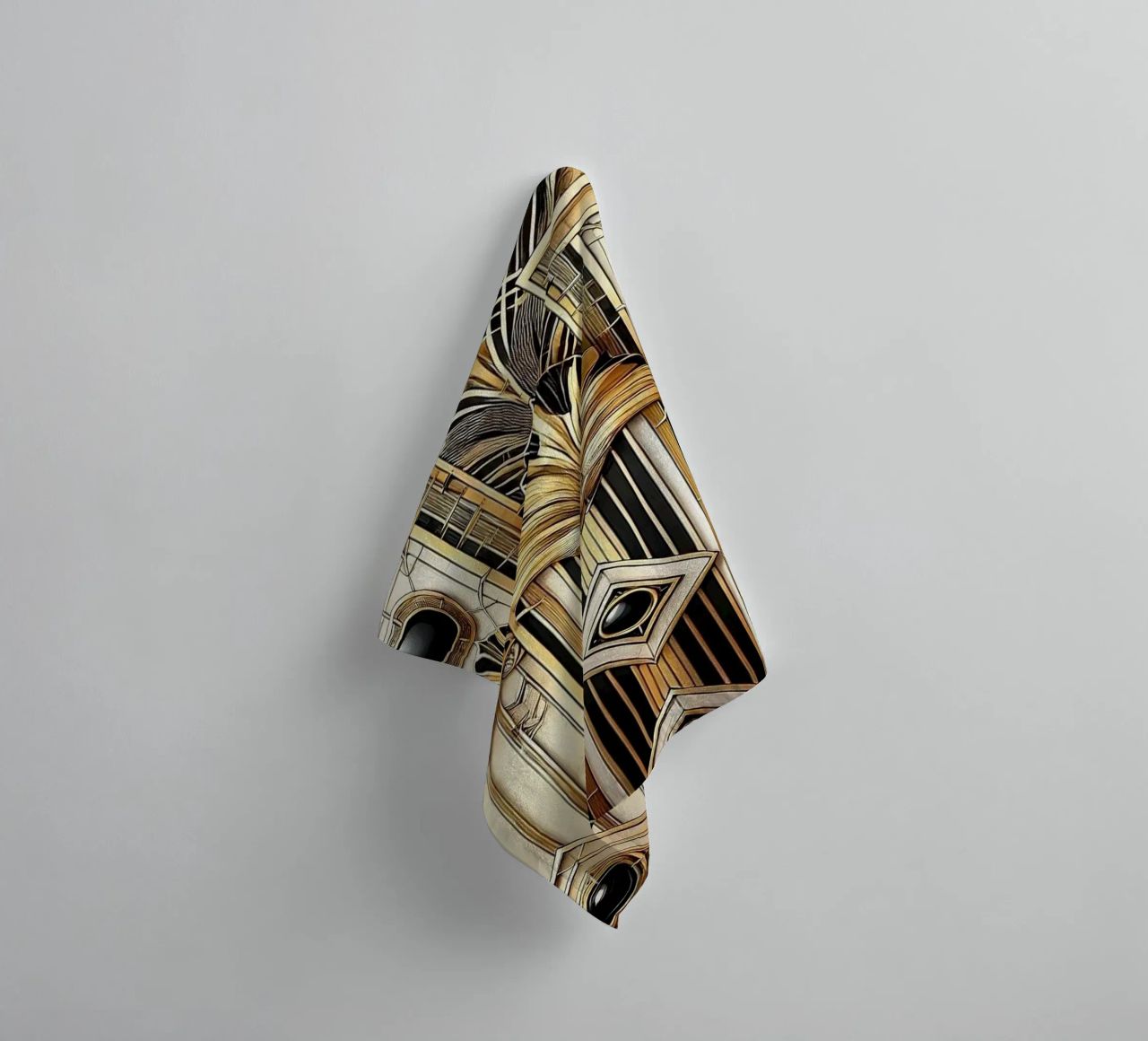 Sophisticated Geometric Opulence in Art Deco towel by Chromatic Fusion Studio