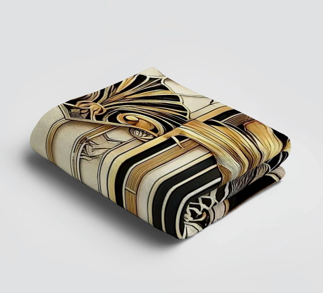 Sophisticated Geometric Opulence in Art Deco towel by Chromatic Fusion Studio