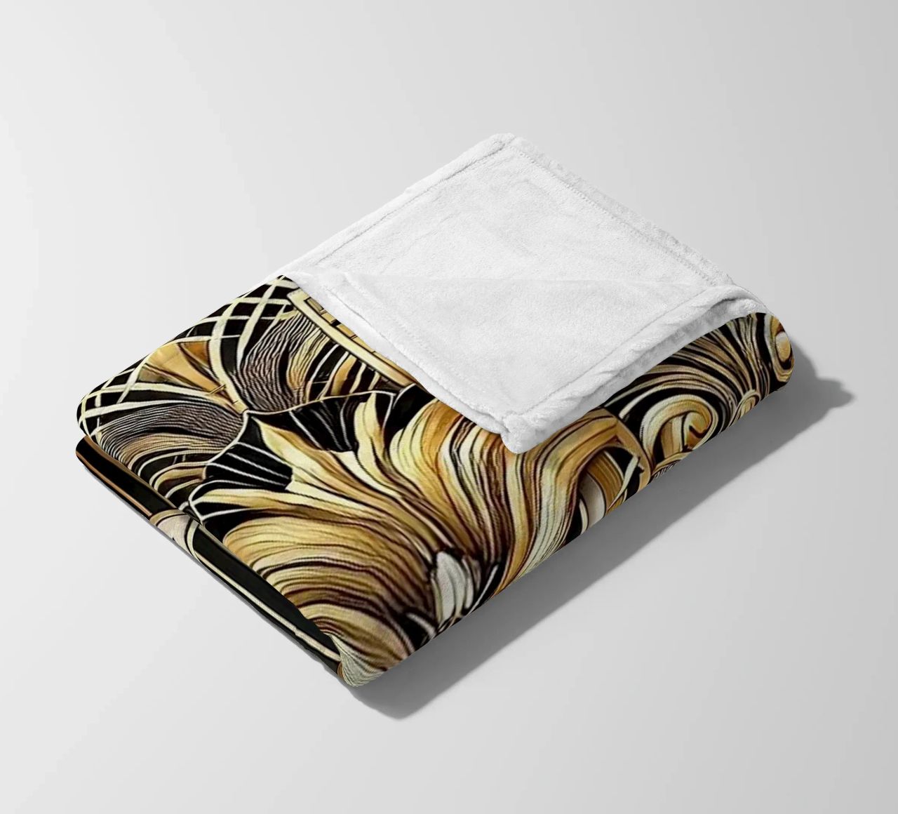 Sophisticated Geometric Opulence in Art Deco fleece blanket by Chromatic Fusion Studio