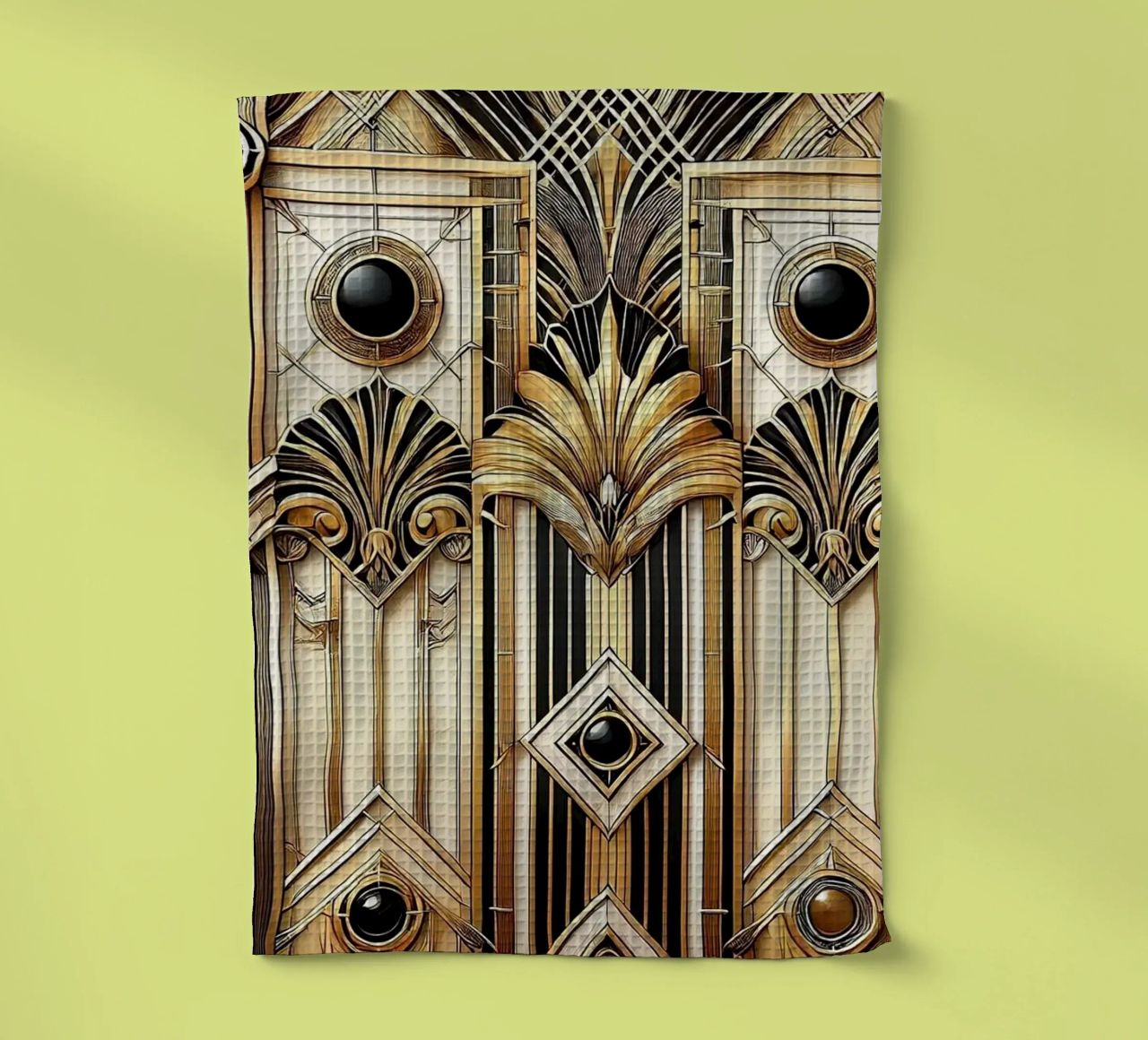 Sophisticated Geometric Opulence in Art Deco tea towel by Chromatic Fusion Studio