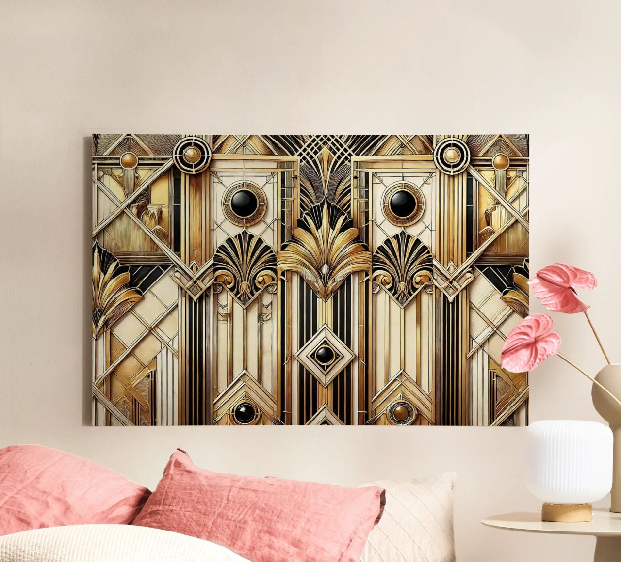 Sophisticated Geometric Opulence in Art Deco canvas by Chromatic Fusion Studio