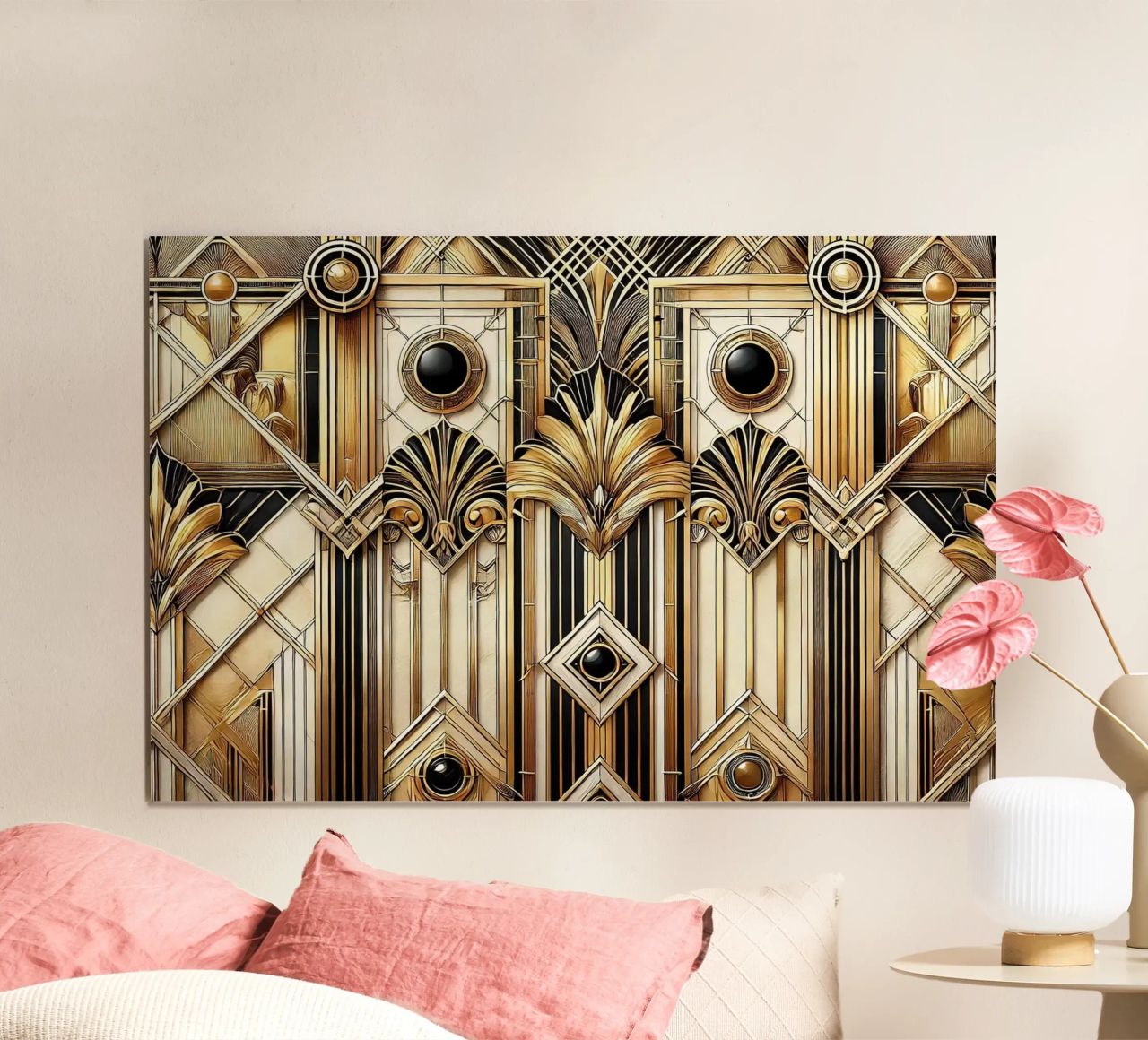 Sophisticated Geometric Opulence in Art Deco poster by Chromatic Fusion Studio