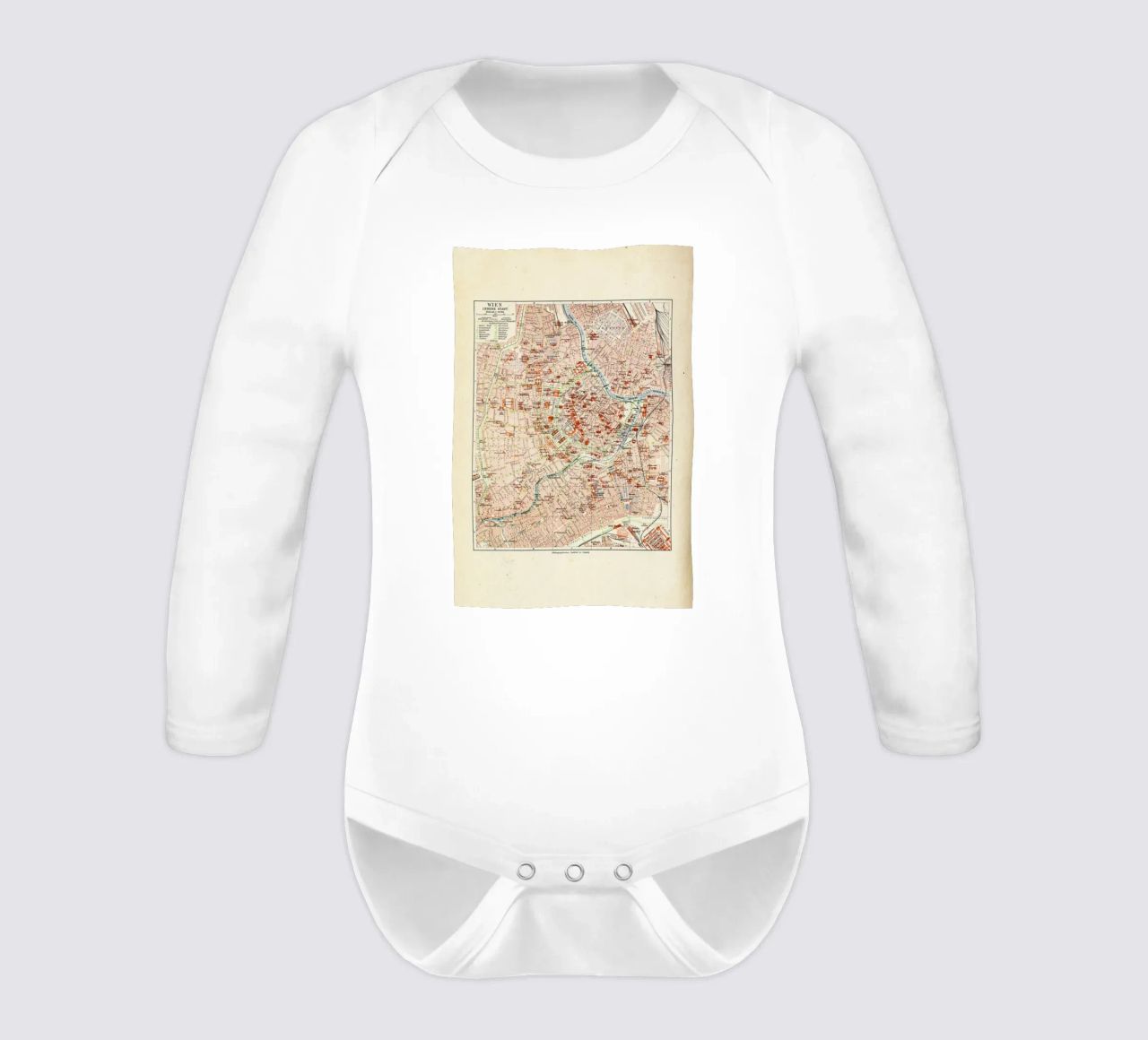 Vienna City, Austria, 1899 Langarm Babybody von Artokoloro Quint Lox Ltd