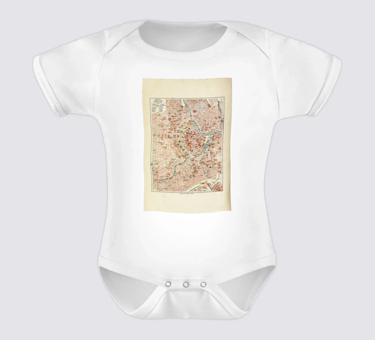 Vienna City, Austria, 1899 Kurzarm Babybody von Artokoloro Quint Lox Ltd