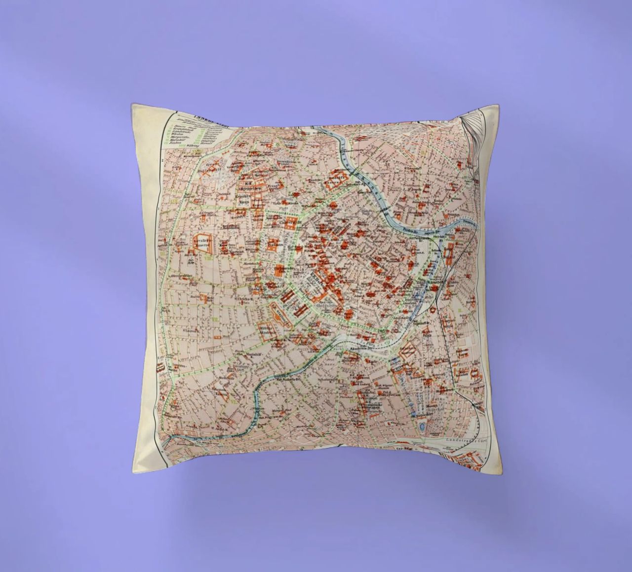 Vienna City, Austria, 1899 Kissen von Artokoloro Quint Lox Ltd