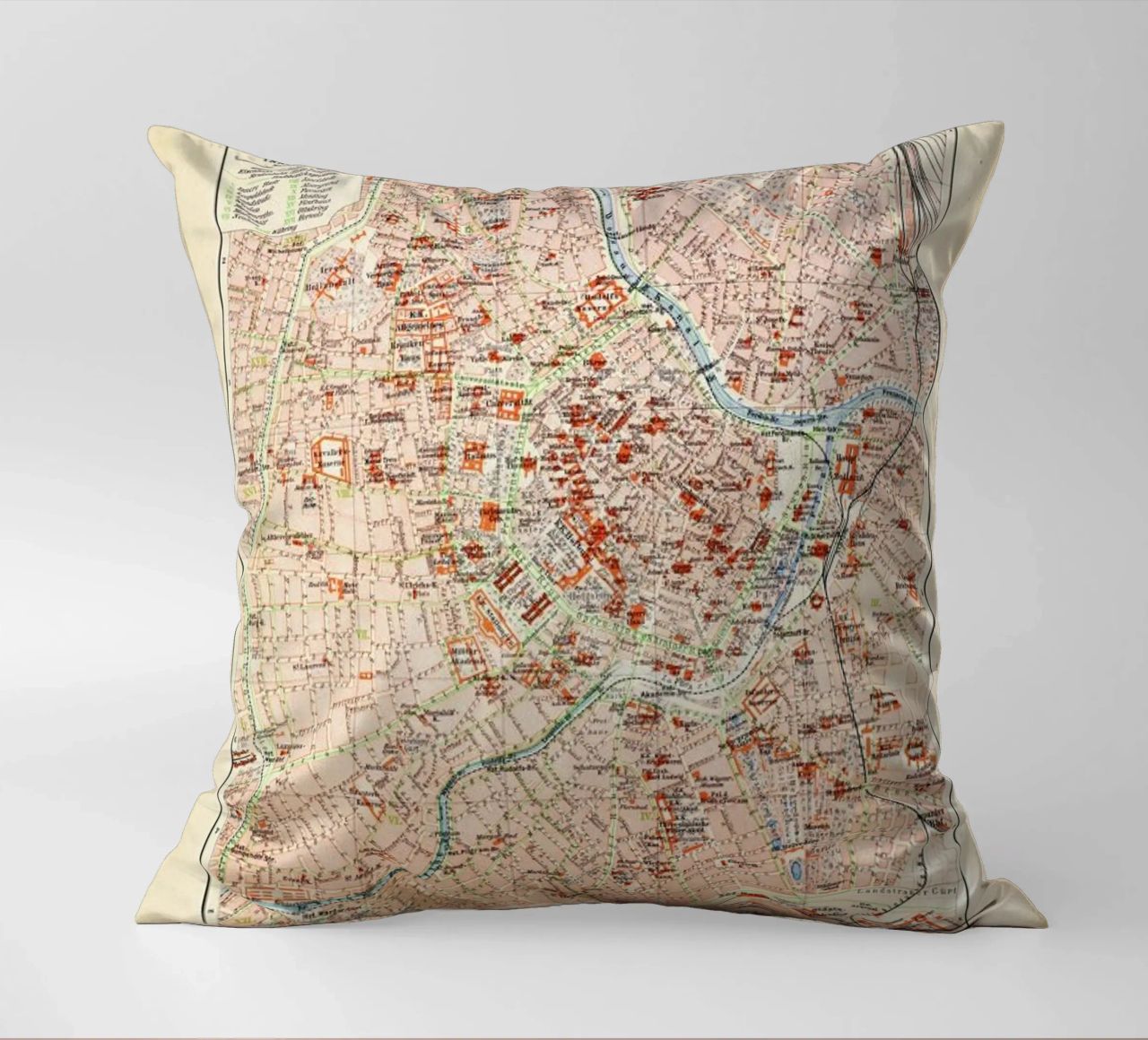 Vienna City, Austria, 1899 Kissen von Artokoloro Quint Lox Ltd