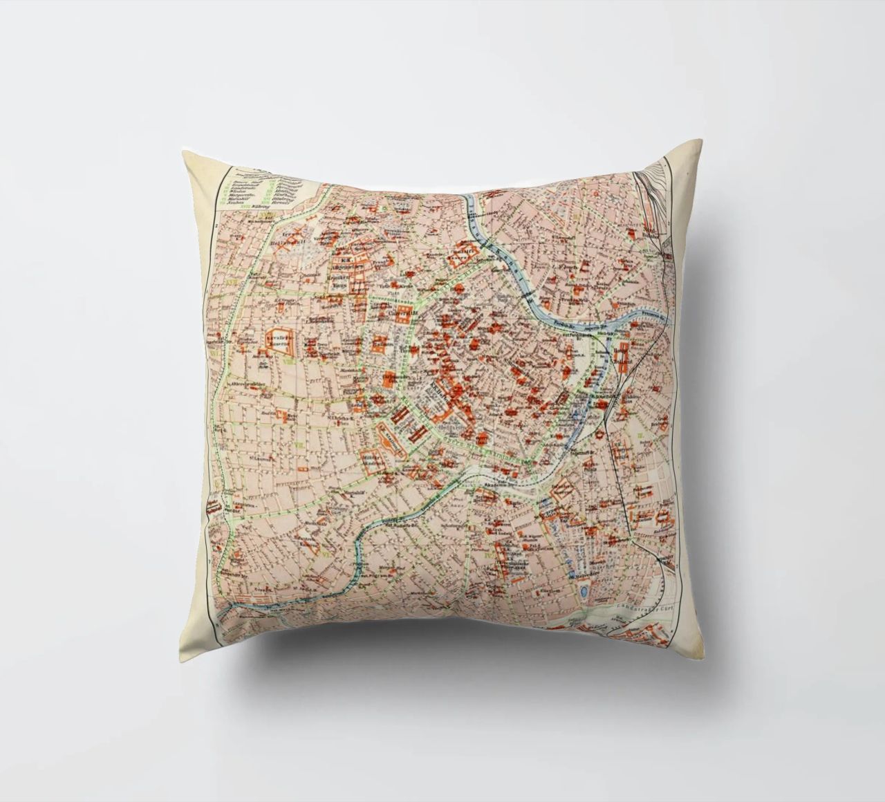 Vienna City, Austria, 1899 Kissen von Artokoloro Quint Lox Ltd
