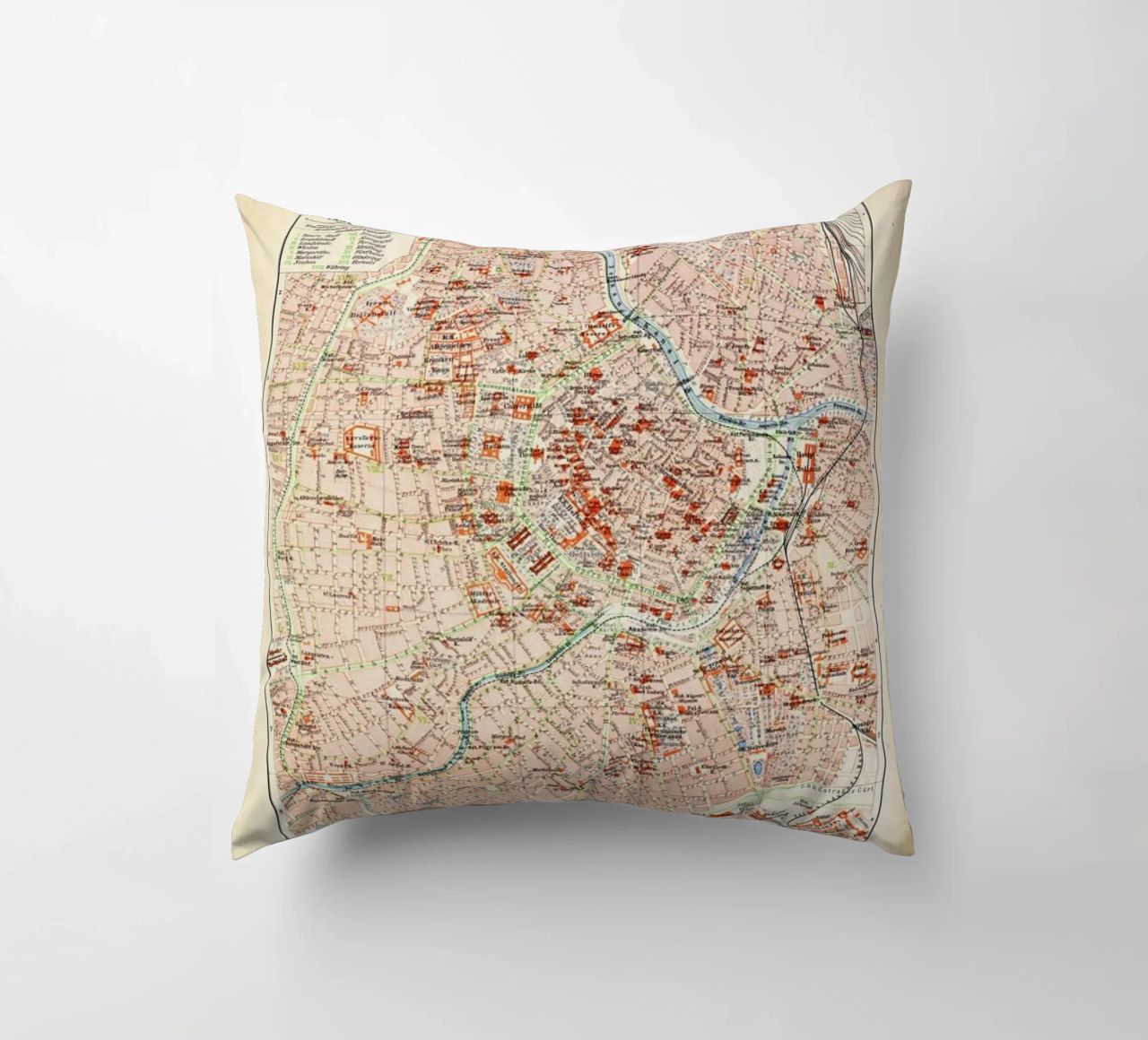 Vienna City, Austria, 1899 Kissen von Artokoloro Quint Lox Ltd