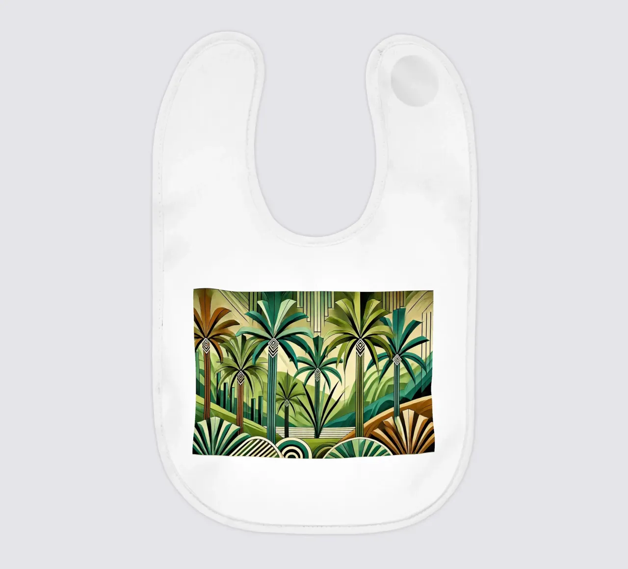 Tropical Art Deco Oasis baby bib by Chromatic Fusion Studio