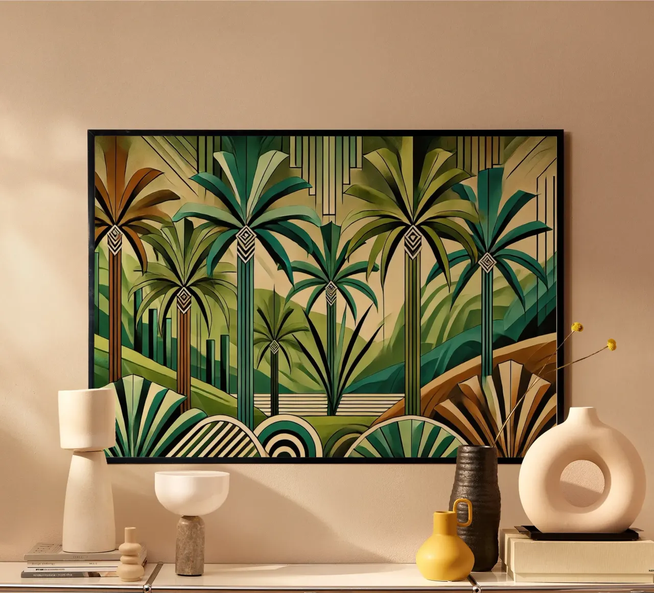 Oasi tropicale in stile Art Déco poster da Chromatic Fusion Studio