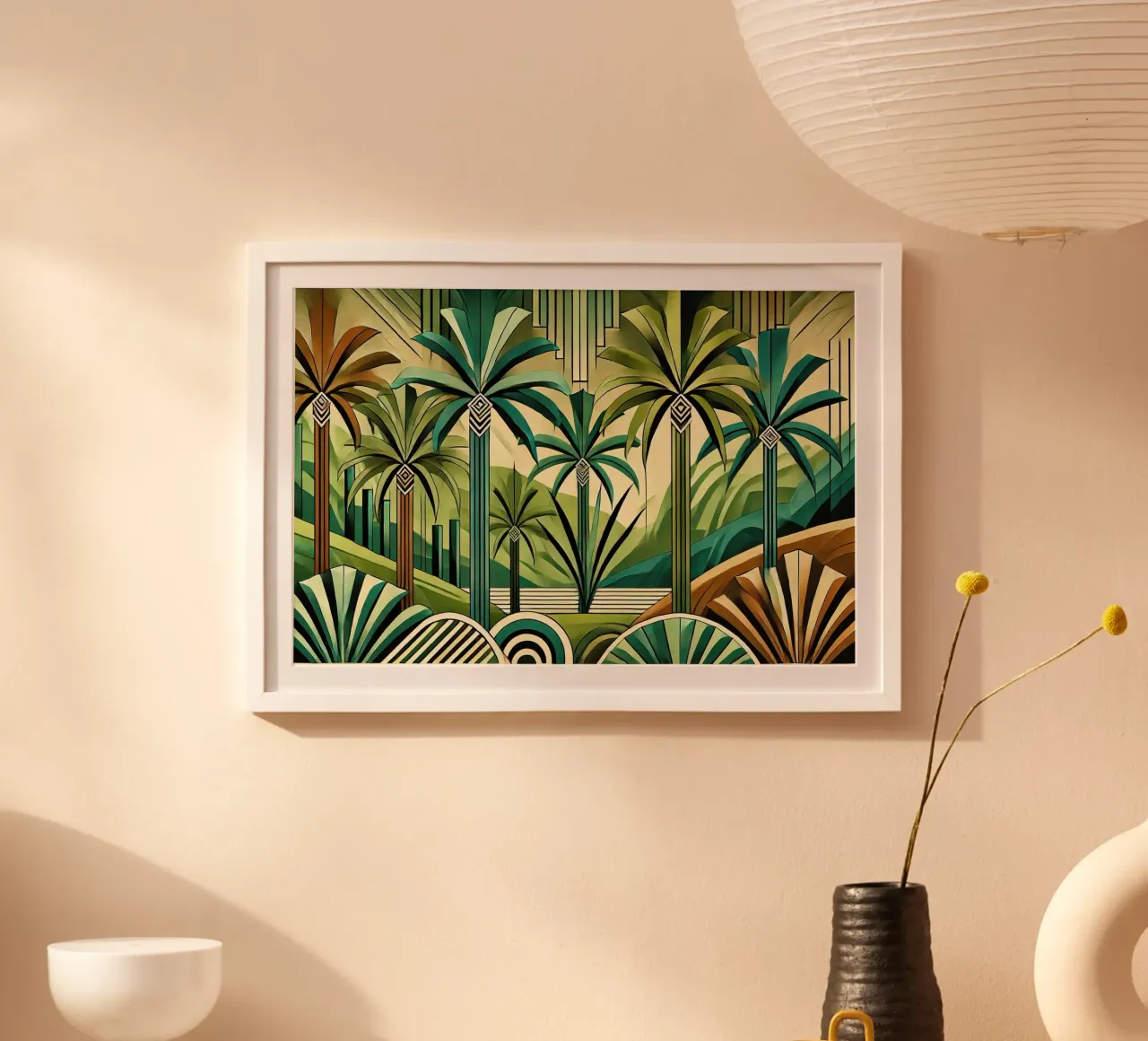 Oasi tropicale in stile Art Déco poster da Chromatic Fusion Studio