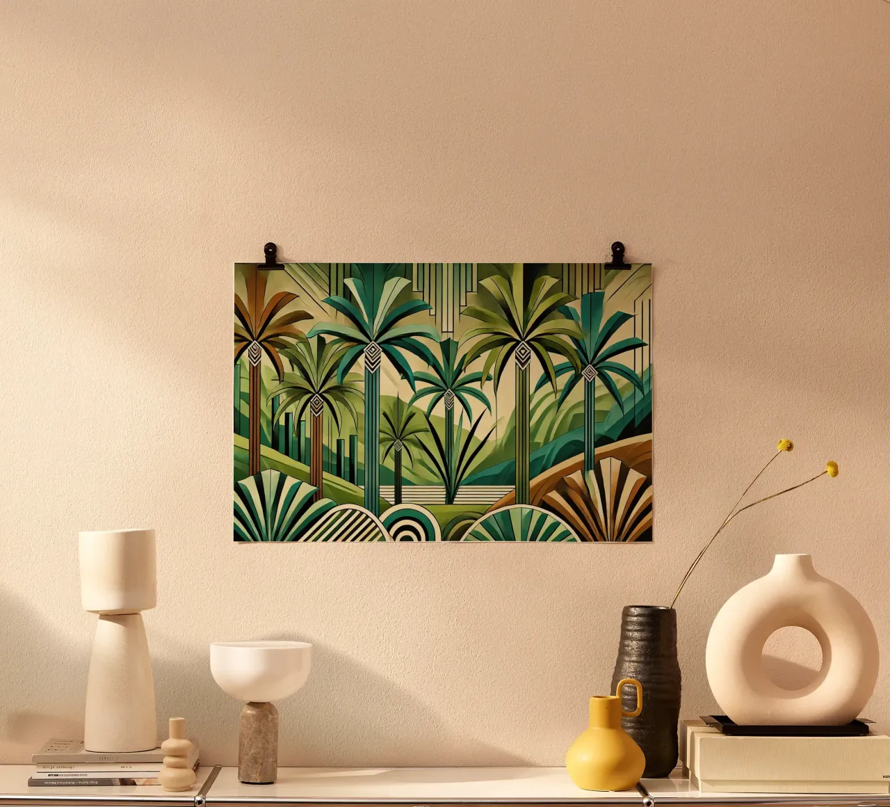 Oasi tropicale in stile Art Déco poster da Chromatic Fusion Studio