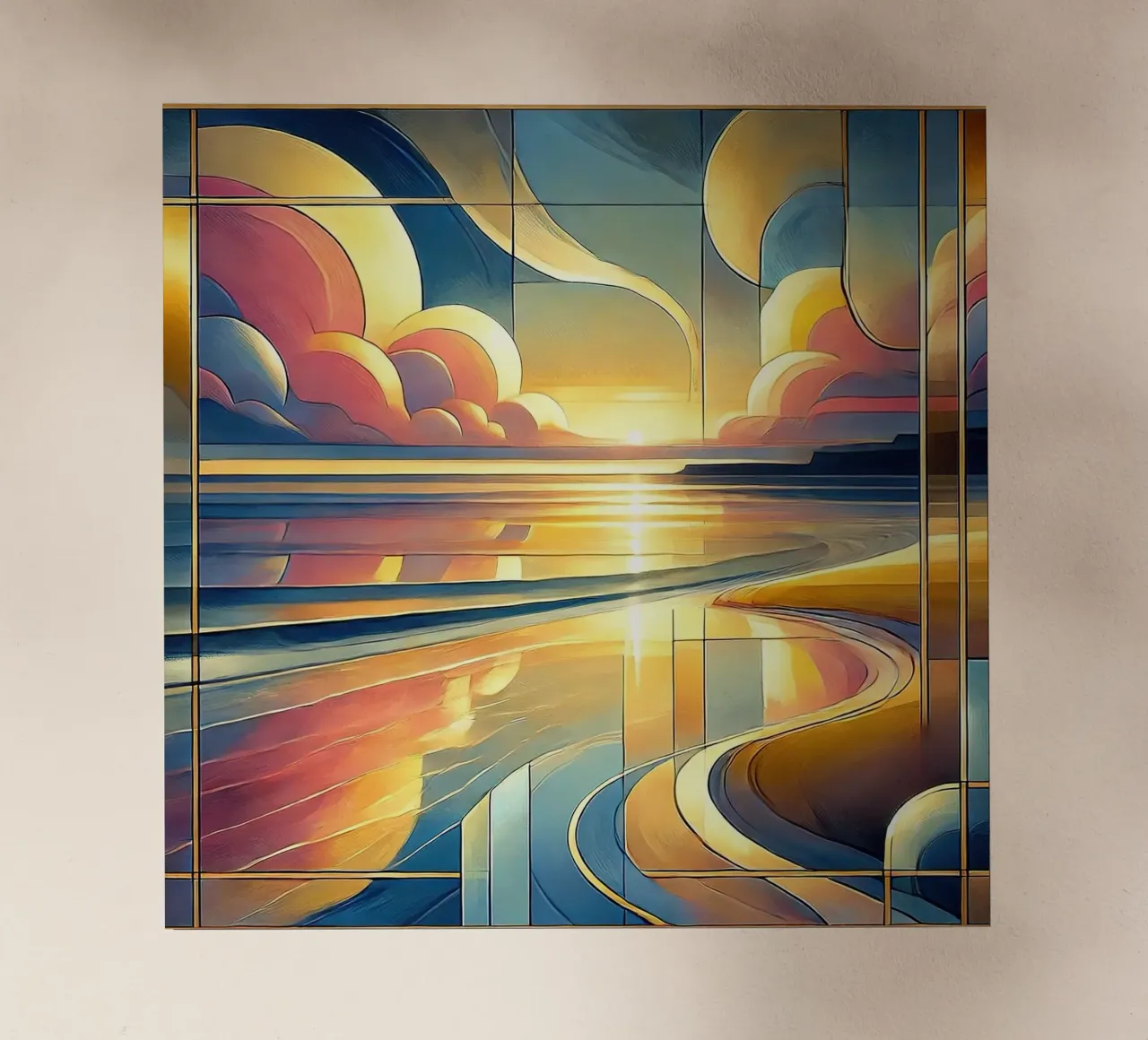 Vibrant Sunset Vista in Art Deco backlit film by Chromatic Fusion Studio