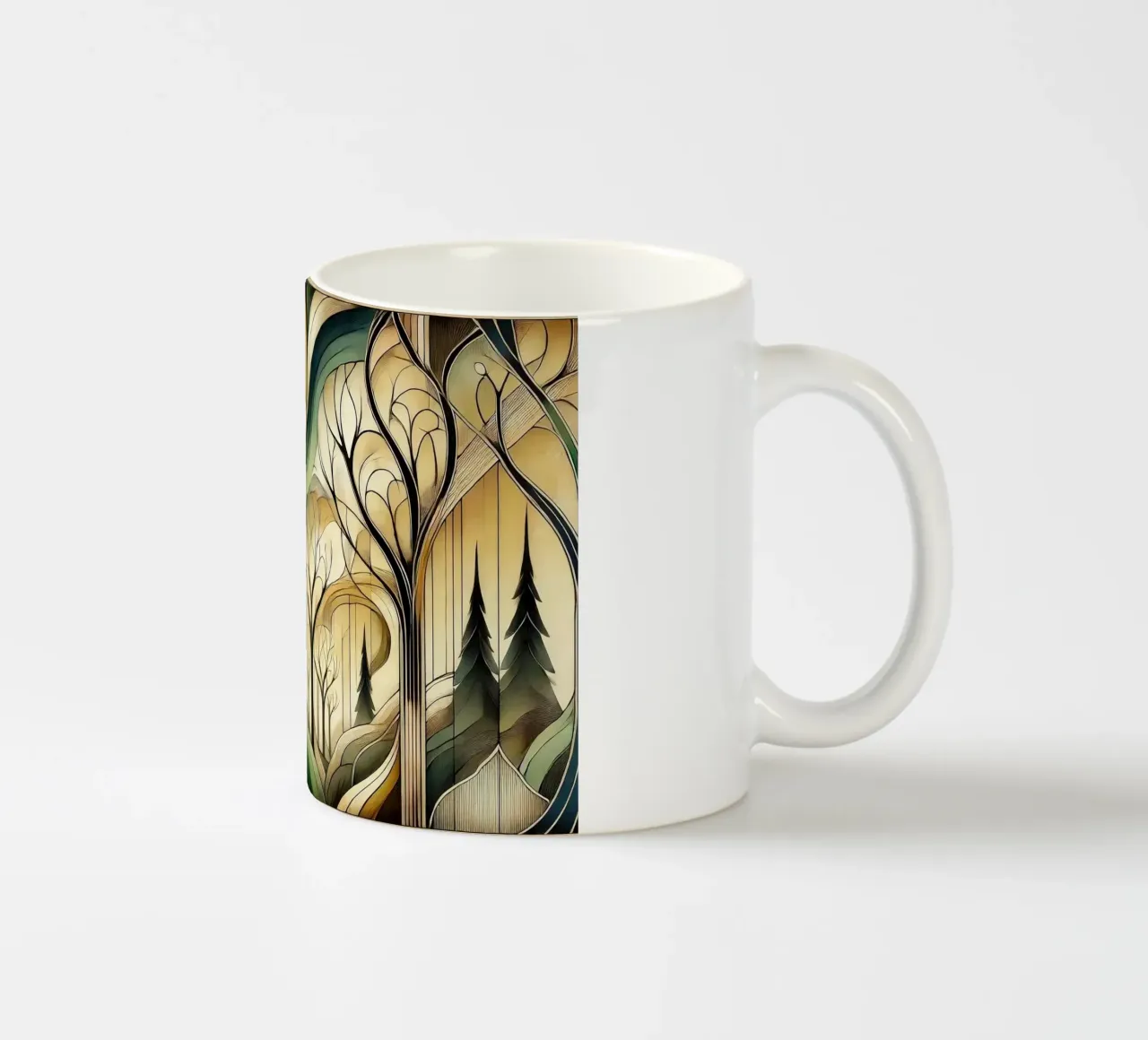 Essenza Vintage Treescape in Art Déco tazza in ceramica da Chromatic Fusion Studio
