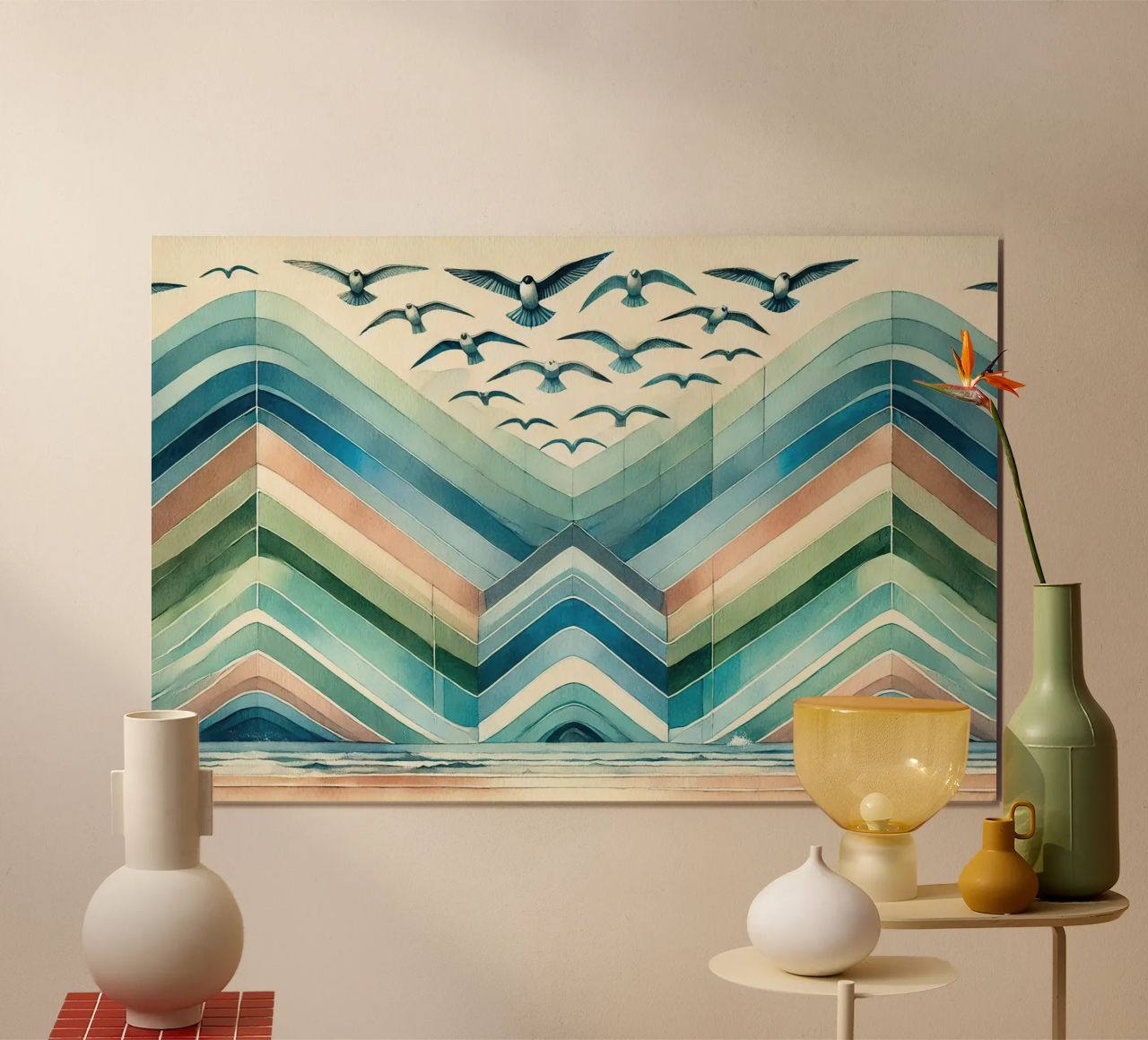 Olas de libertad en el Art Déco poster de Chromatic Fusion Studio