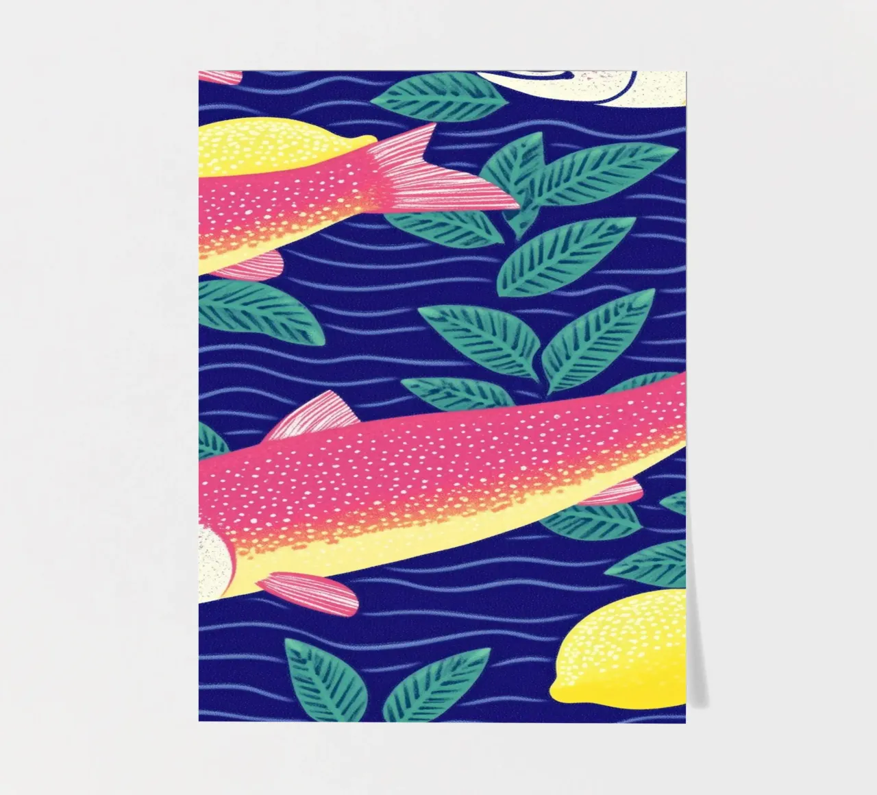 Stilvolle Fisch, Lebensmittel & Zitrone Botanisch | Küche Sardinen Kunst Stickerbogen von Kaji