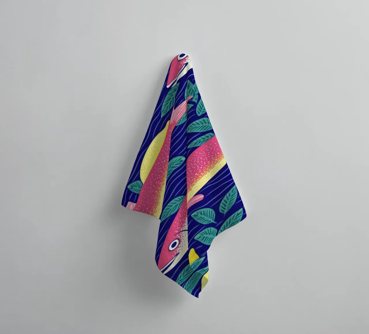 Elegante pesce, cibo e limone botanico | Cucina Sardine Art asciugamano da bagno da Kaji