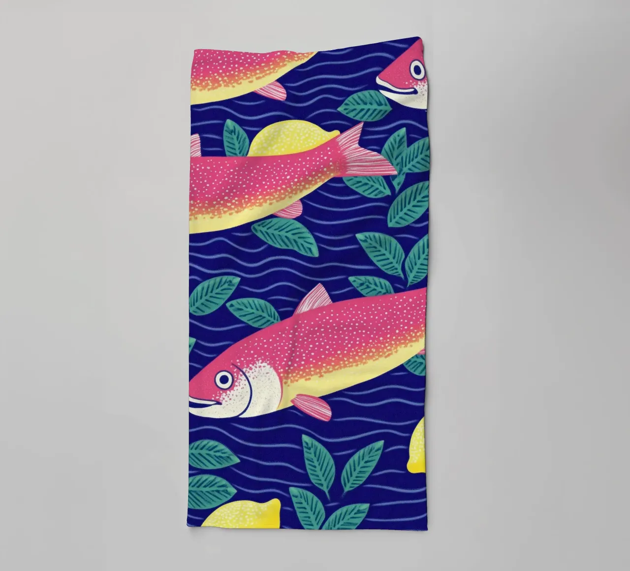 Elegante pesce, cibo e limone botanico | Cucina Sardine Art asciugamano da bagno da Kaji