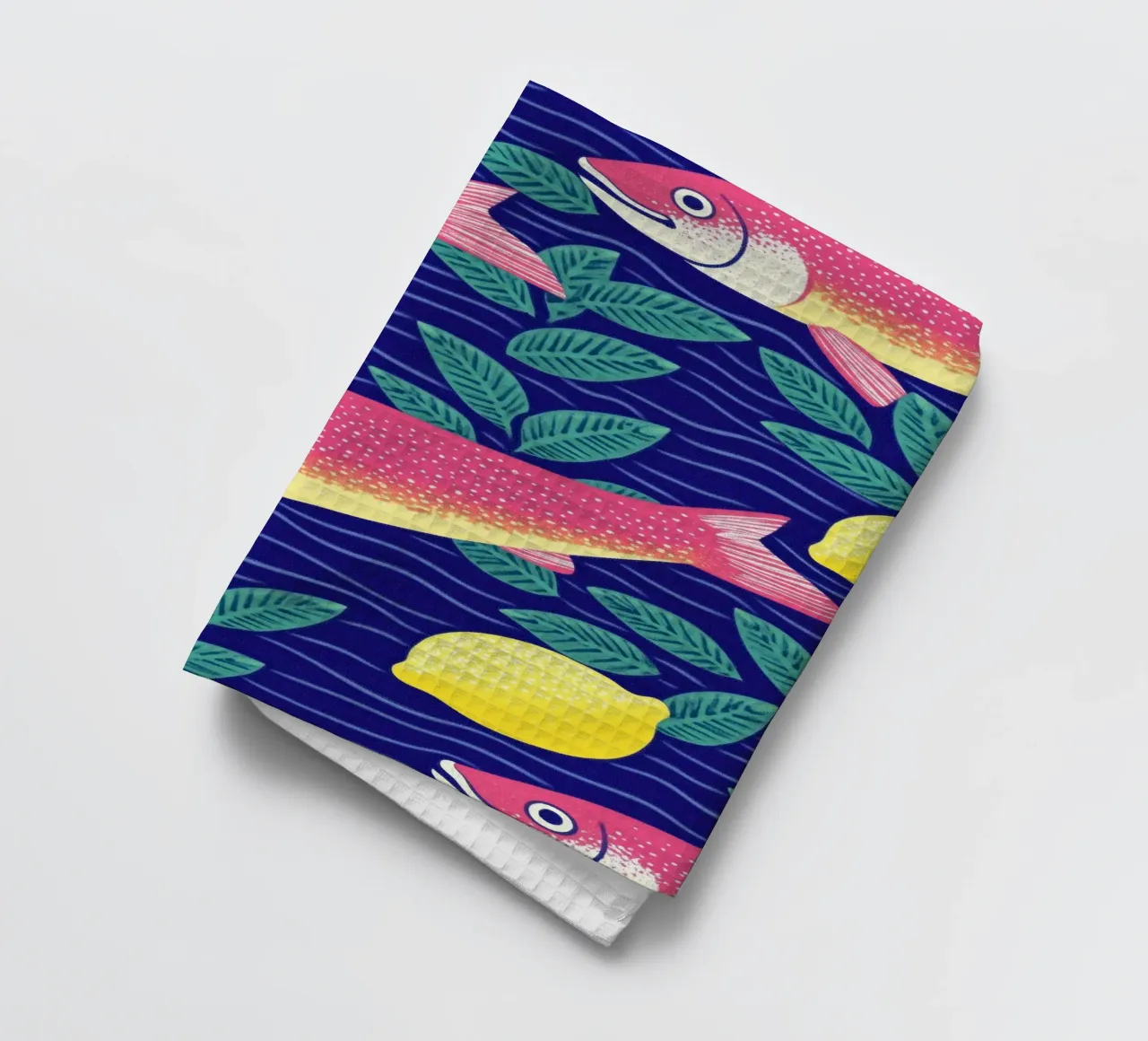 Elegante pesce, cibo e limone botanico | Cucina Sardine Art canovaccio da cucina da Kaji