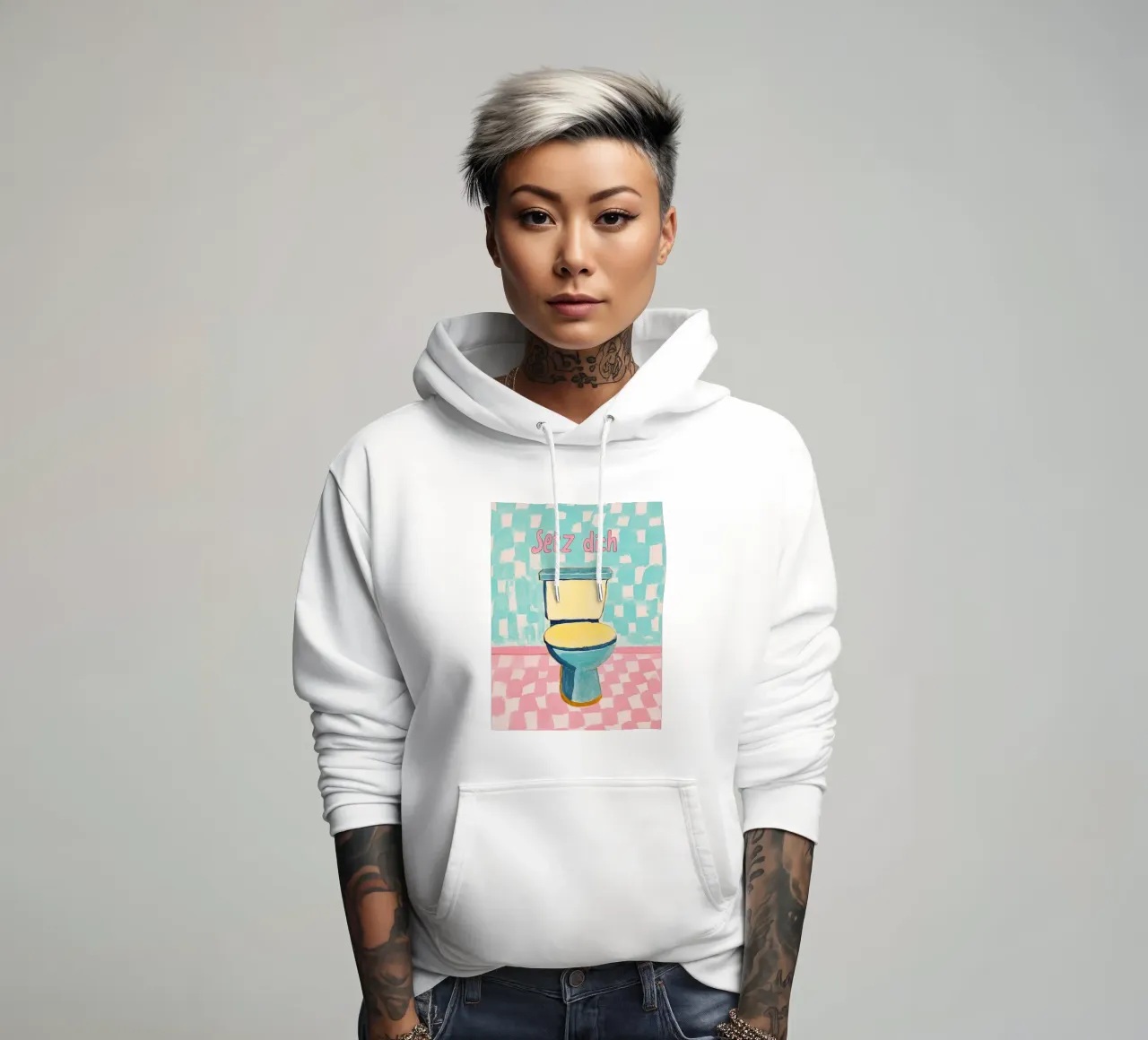 WC, Ga zitten hoodie van Carinaprint