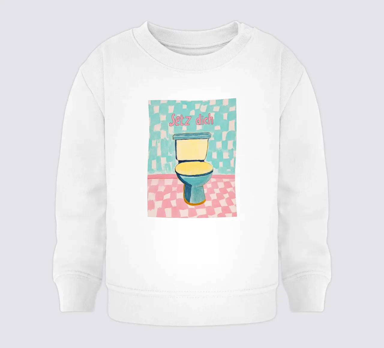 WC, Setz dich Baby Sweatshirt von Carinaprint