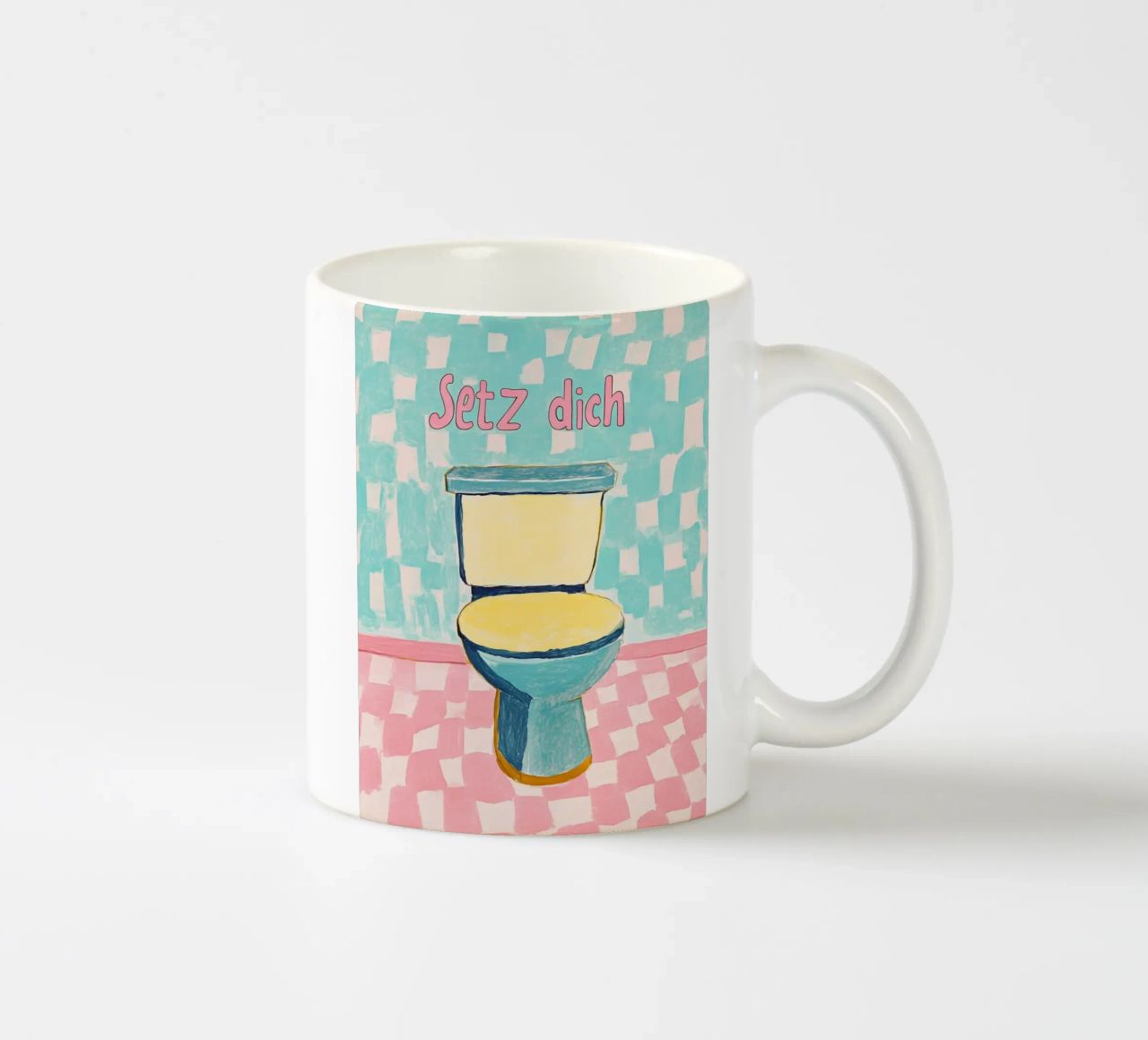 WC, assieds-toi mug en céramique de Carinaprint